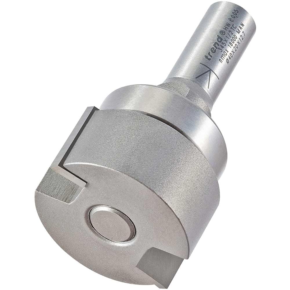 Trend Professional Intumescent Recesser Router Cutter, 1/2 Inch Shank, 40mm Cut Diameter & 20mm Cut Length, Tungsten Carbide Tipped, 345X1/2TC