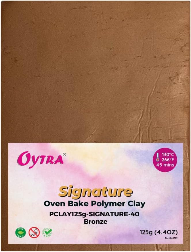 Oytra Polymer Clay 125 Grams Signature for Jewellery Earrings Making Oven Bake (Bronze)