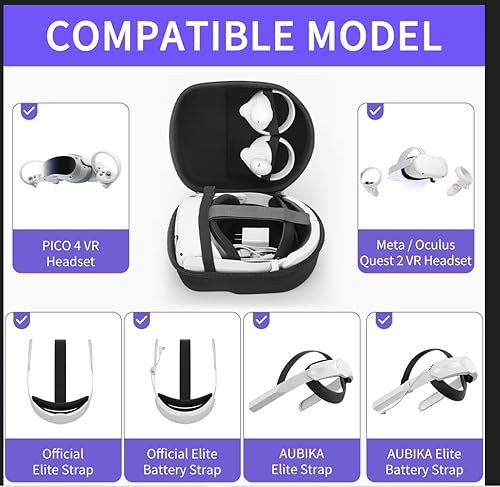 Miniatura 3 de YINKE Funda para Oculus Quest 2 con correa Elite, funda protectora de viaje, bolsa de almacenamiento