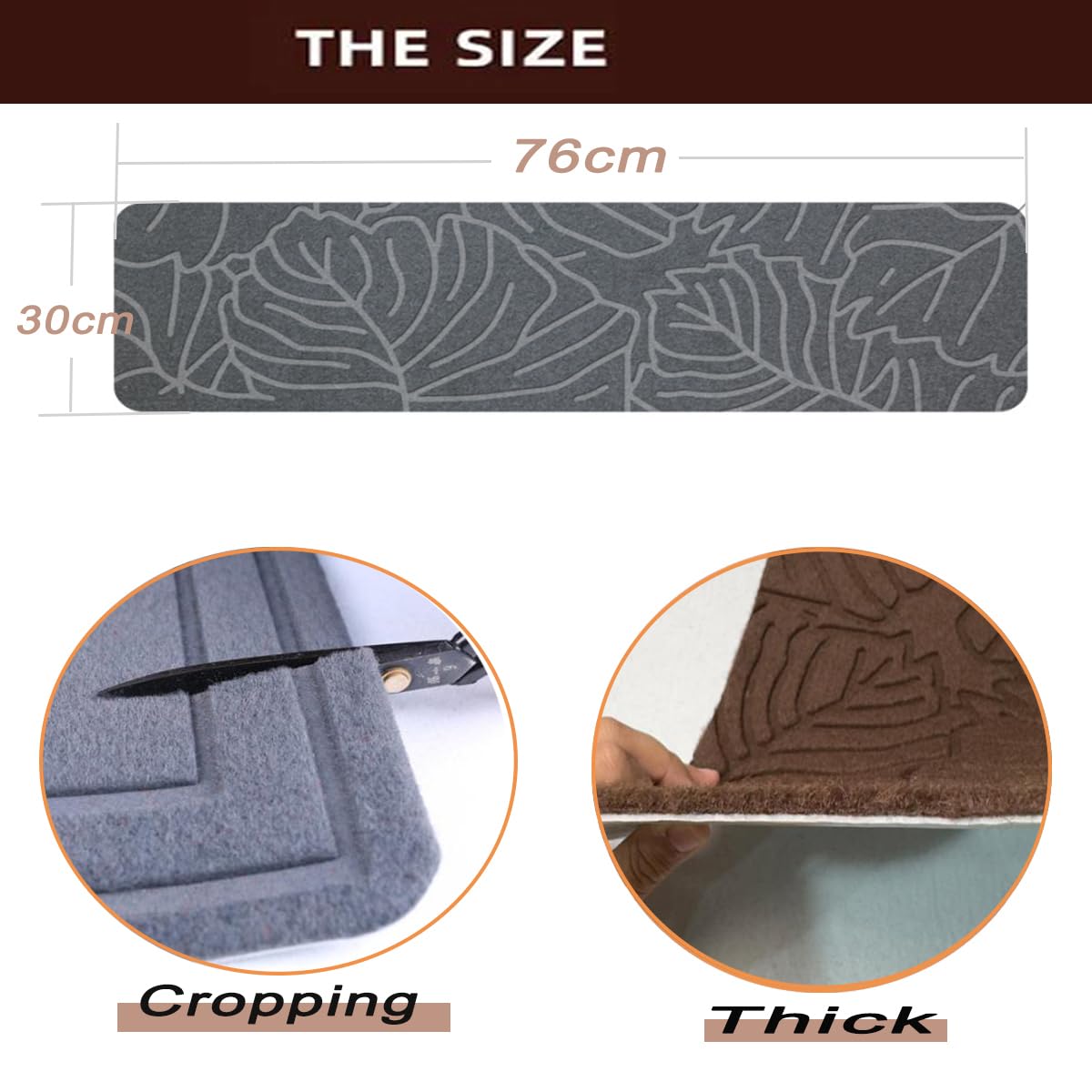 Lot de 5 tapis d'escalier autocollants antidérapants pour personnes âgées et animaux domestiques Marron
