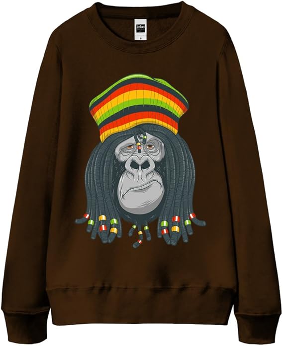 Amazon Co Jp ノーブランド品 ゴリラ レゲエ ブラウン Xxlサイズ メンズスウェット ファッション