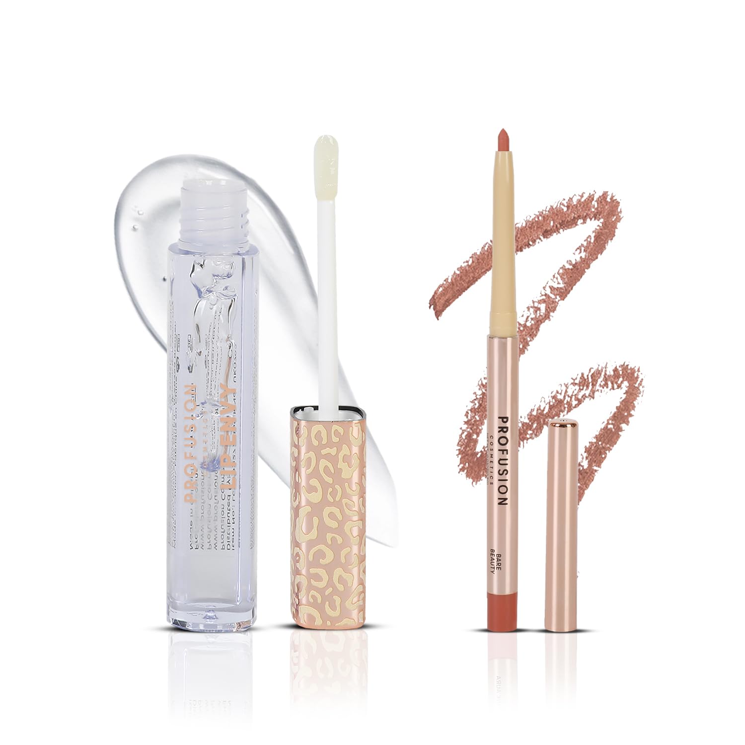 Profusion Cosmetics Lip Envy - Crystal Clear Lip Gloss and Liner Set, High-Shine Finish, Smooth Application, Vegan-Friendly, Non-Sticky Formula