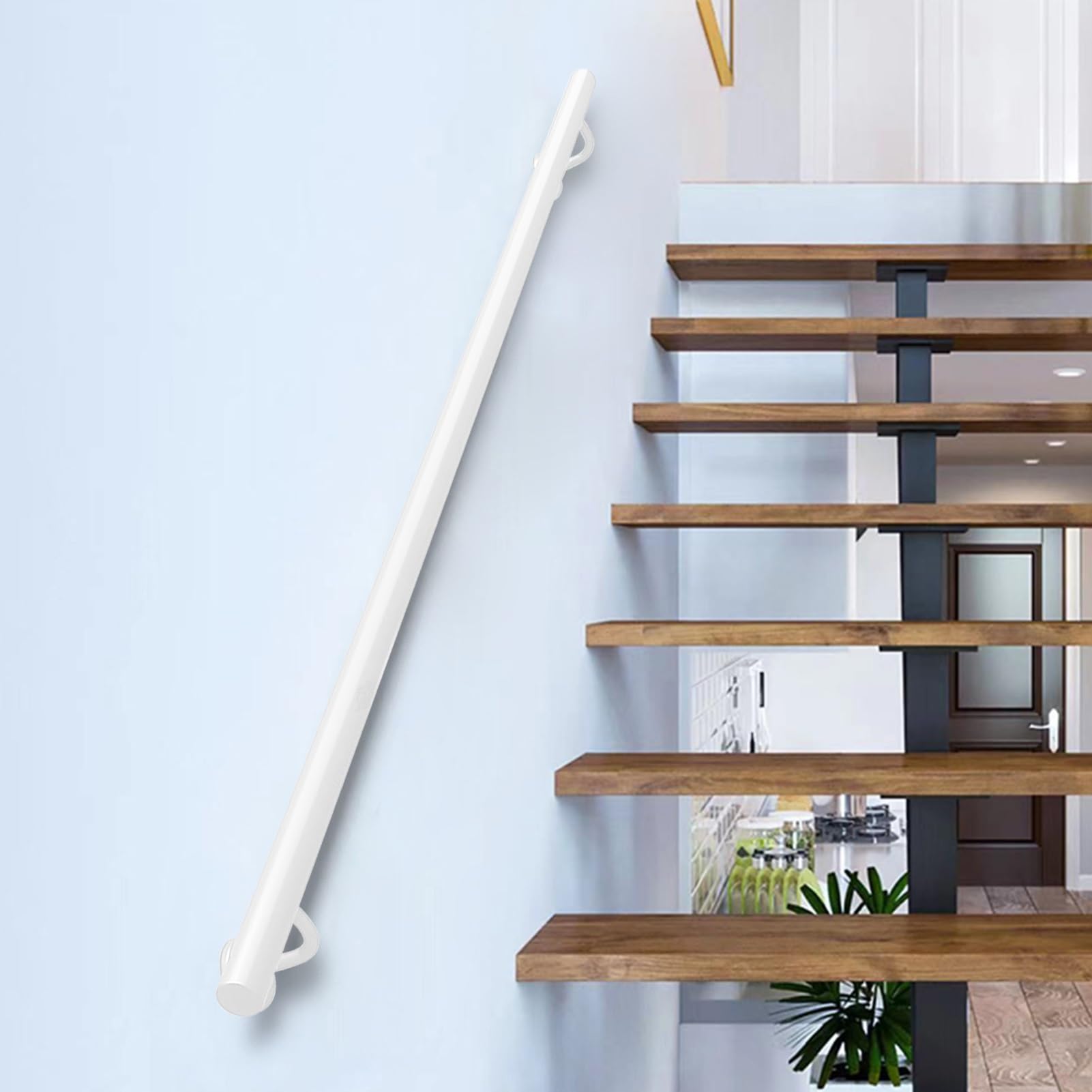 Main courante d'escalier en fer forgé robuste, bannière de prestige pour mur