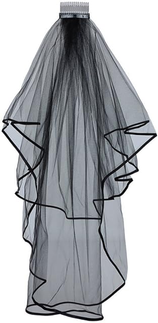 Corpse Bride Veil Black Veil Corpse Bride Costume Halloween Accessory - Black Veil Brides Gothic Accessories Halloween Bride Accessories - Halloween Black Veil Ladies Halloween Long Veil