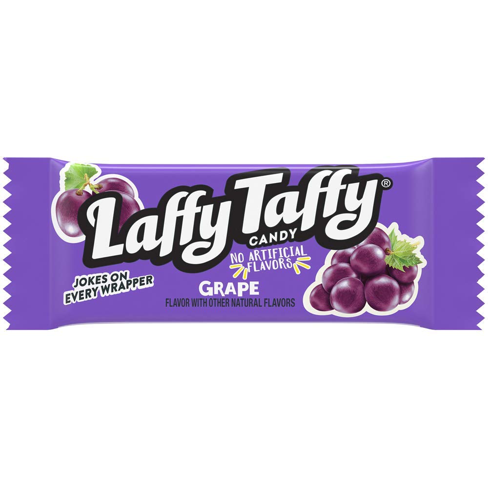 Laffy Taffy Grape Candy - Fun-Size Bars - Jokes on Every Wrappers - Chew and Stretchy Laffy Taffy Candy – Bulk Pack (2 Pound) : Grocery & Gourmet Food