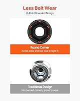 Vista 5 de VEVOR Juego de dados de impacto de 1/2 pulgada, 26 piezas, zócalos poco profundos, enchufes de 6 puntos, construcción resistente, CR-M0, juego