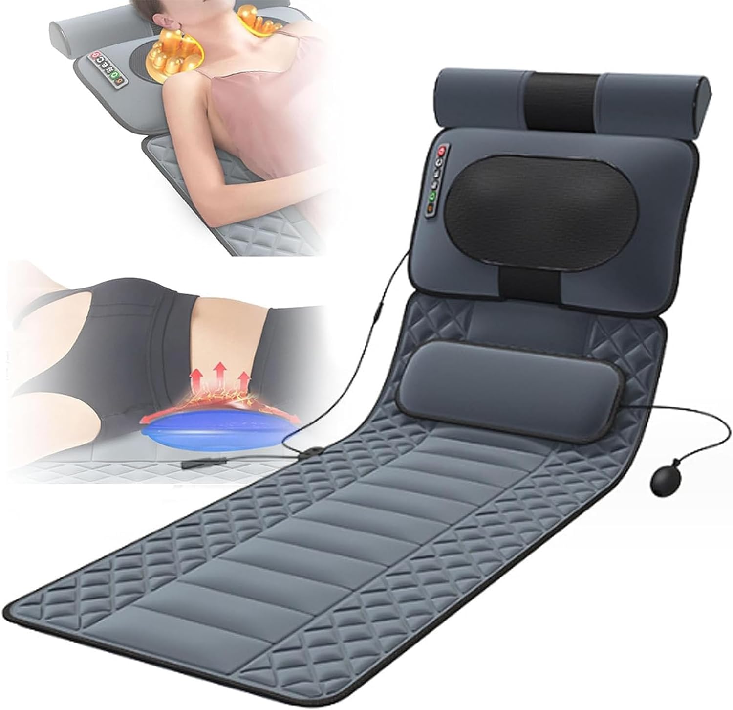 Heating Pads Multi-Functional Massage Mattress Full Body Massage Mat with Heat Full Body Massager for Neck and Back
