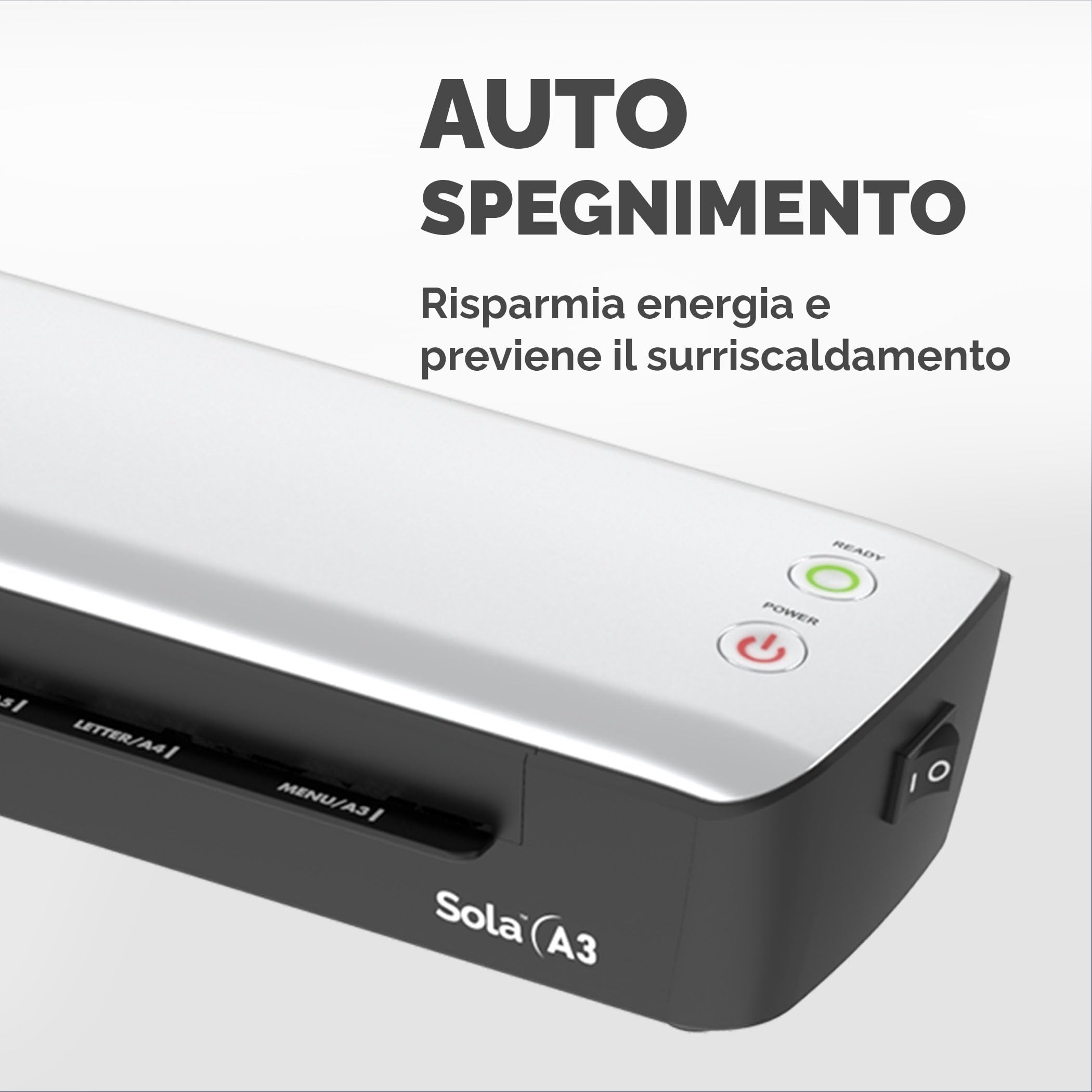 Fellowes Plastificatrice Sola A3, Formato A3, Fino a 125 Micron, Uso Domestico, con Leva di Sblocco e Modalità Riposo [ESCLUSIVA AMAZON] + Pouches A4 per plastificazione, Finitura lucida, 120 fogli