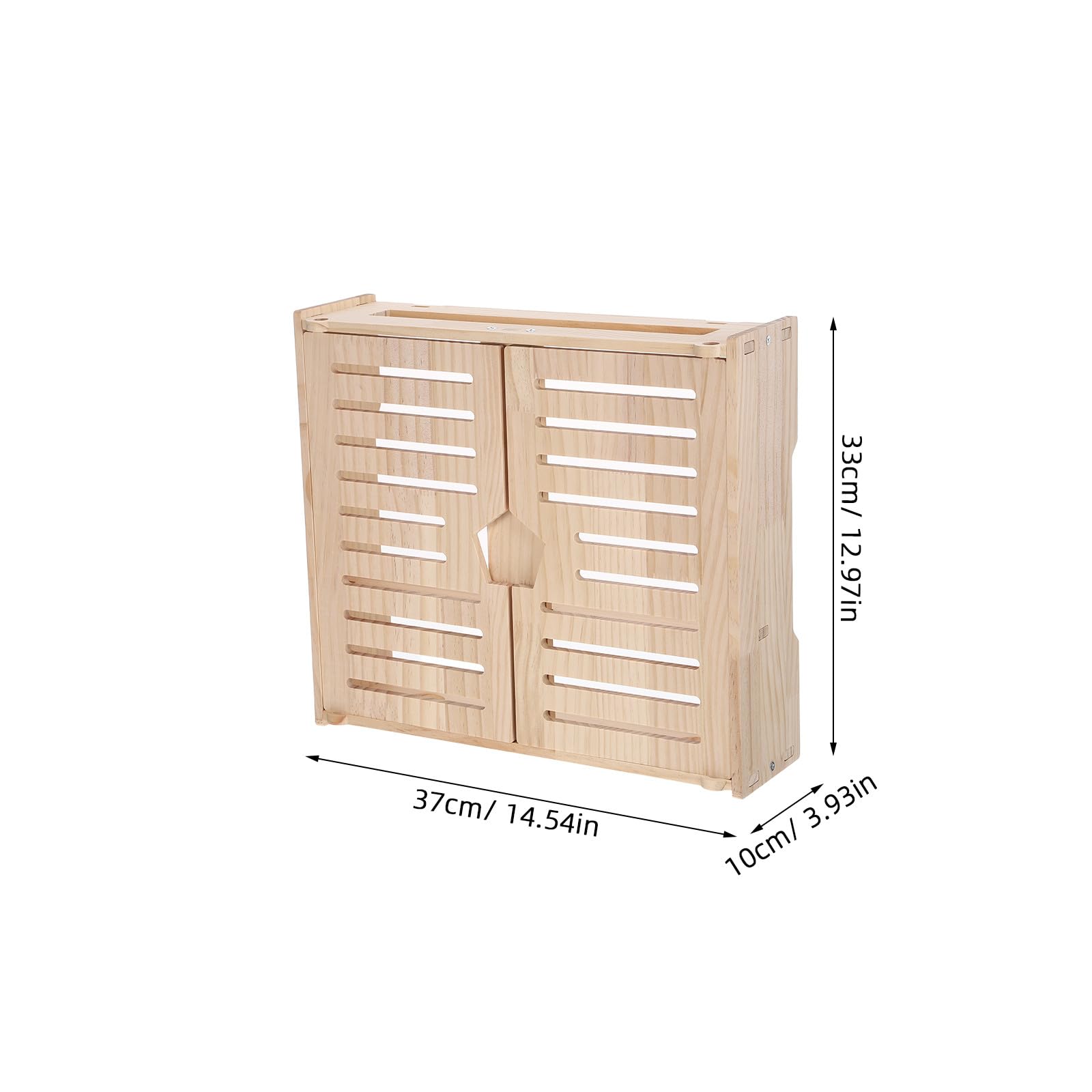 Armoire de Rangement en Bois pour Routeur, Étagère Murale à 2 Niveaux avec Rangement pour Routeur Et Multiprise Wi-FI, Dissimule Le Modem Et Les Prises pour Le Salon
