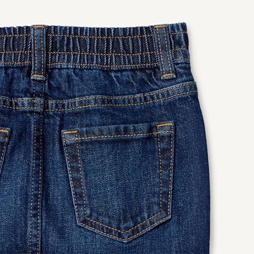 Amazon Essentials Mädchen Regular-Fit-Jeans-Skort mit Mittlerem Stretchanteil, Dunkler Schatten, 8 Jahre
