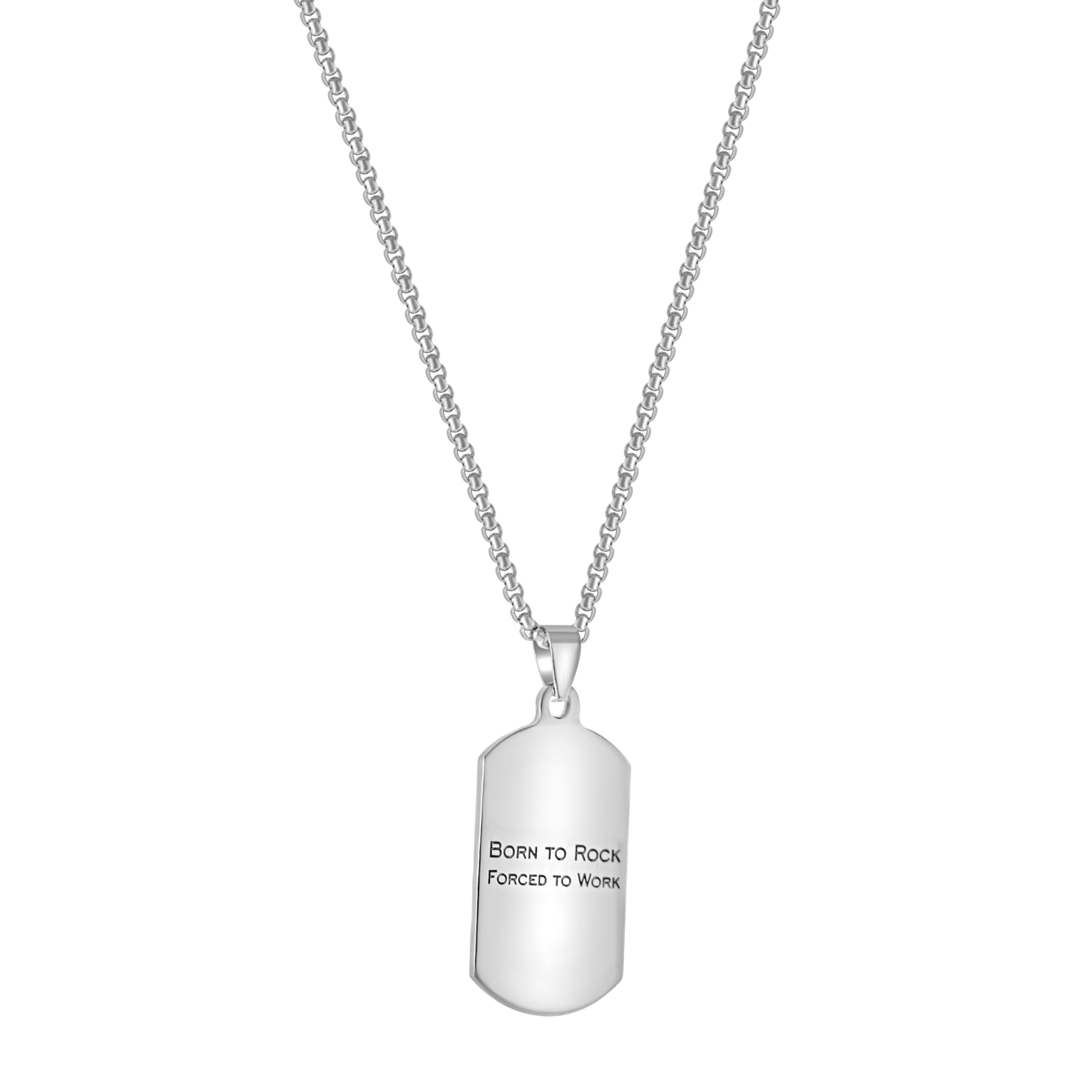 Personalized Name & Charm Pendant Necklace (Silver) For Men | Customized Gift for Birthdays Anniversary Special Occasions Loved Ones Boy Friends Boyfriend Husband Teens Man | Perfect Jewellery-image-1