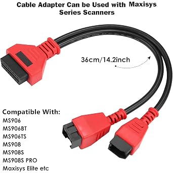 For Chrysler 12+8 Programming Cable Connector for DS808 MS905 MS906 MS906BT MS906S MS908 MS908S MK808 MX808 MX900, Universal Security Bypass 12 8 Cable OBD II Bypass Cable for FCA SGW Car