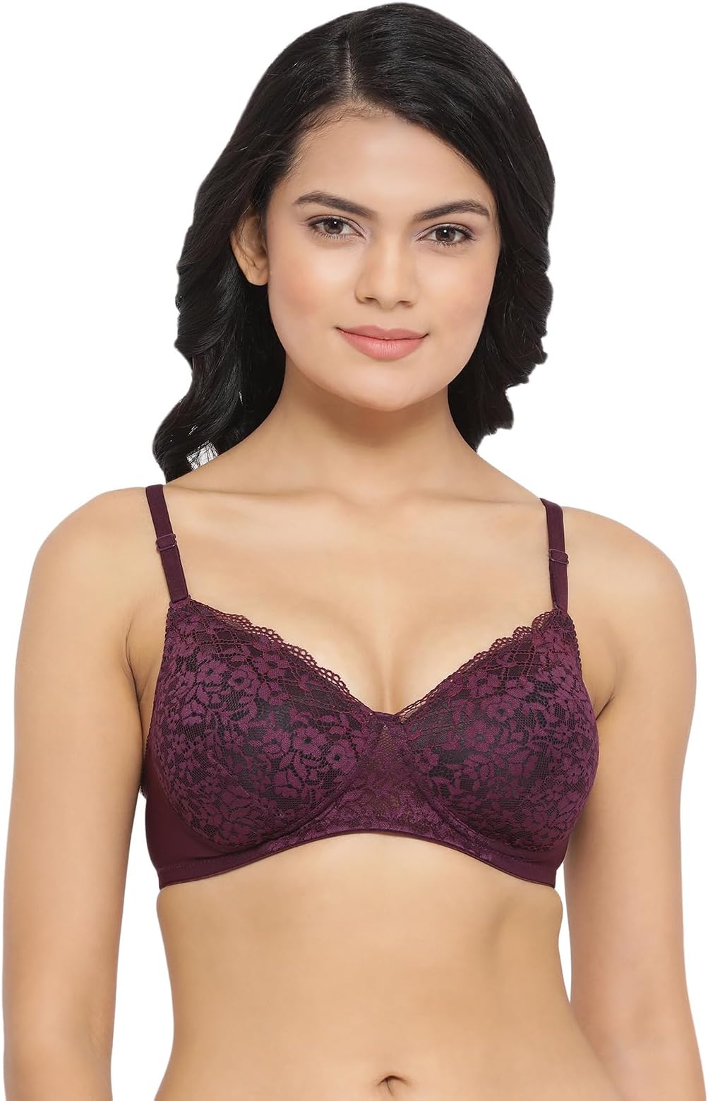 Clovia Women's Net Lightly Padded Wire Free Full Cup Coverage Bra