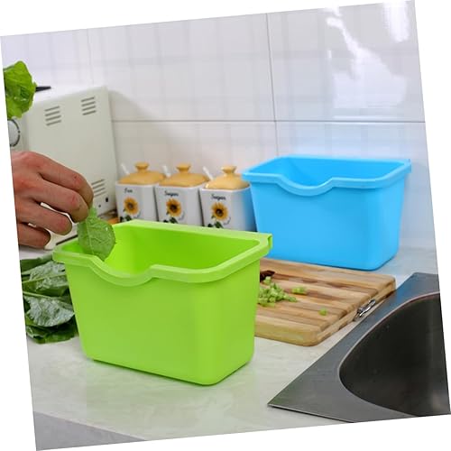 Miniatura 2 de Cabilock Bote de basura colgante de plástico verde, parte superior abierta, 13 x 13 x 13 pulgadas