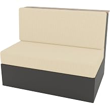 Corn Grain Jacquard Rv Dinette Cushion Covers, Light Color Stretch Camper Bench Seat Covers for RV Furniture ProtectorsOff-White,2PCS