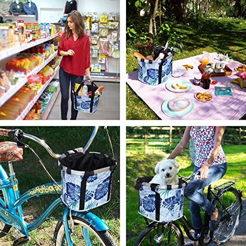 image for RAYMACE Bicycle Basket Dog Bike Handlebar Basket Front,Folding Detacha