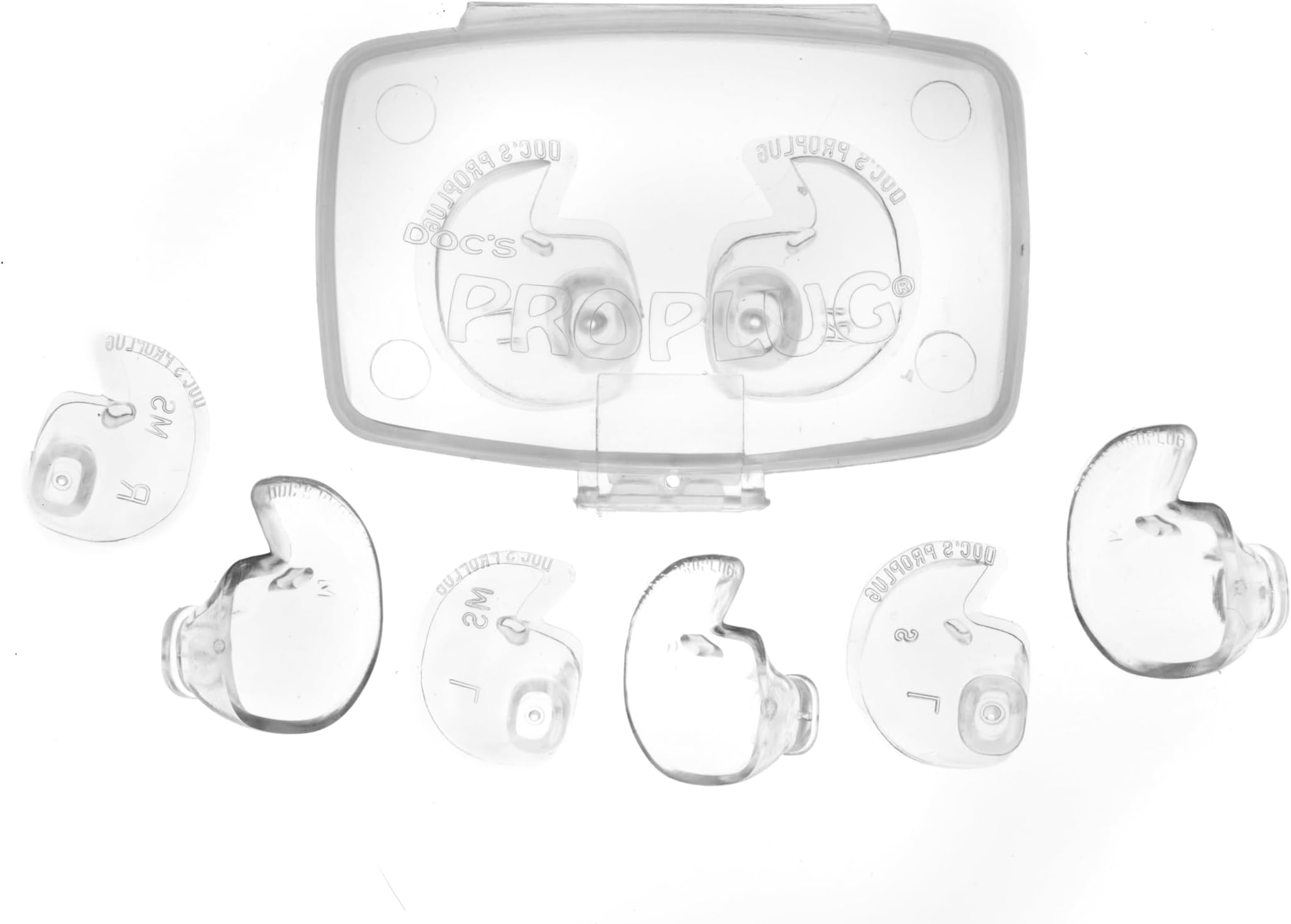Doc's Proplugs Combo Pack - (Adult 18+) - Vent - Clear - Case | 4 Sizes in 1 Pack | Reusable Ear Plugs for Surfing, Swimming, Diving and More | Water and Noise Block | Made in USA