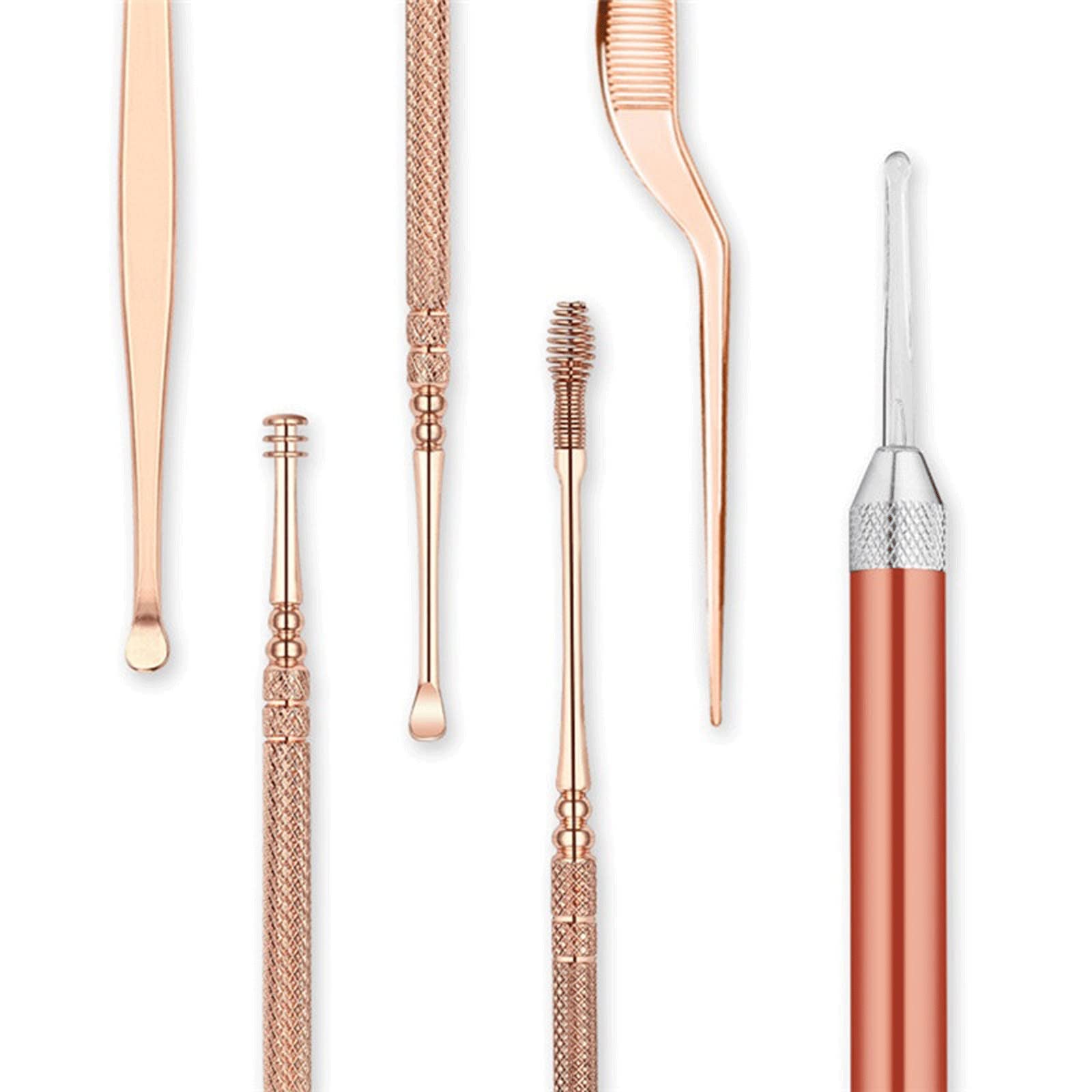 Prodotti per la rimozione del cerume Raccoglitori di cerume per Orecchie a LED Earpick in Acciaio Inossidabile Curette Detergente per prelie