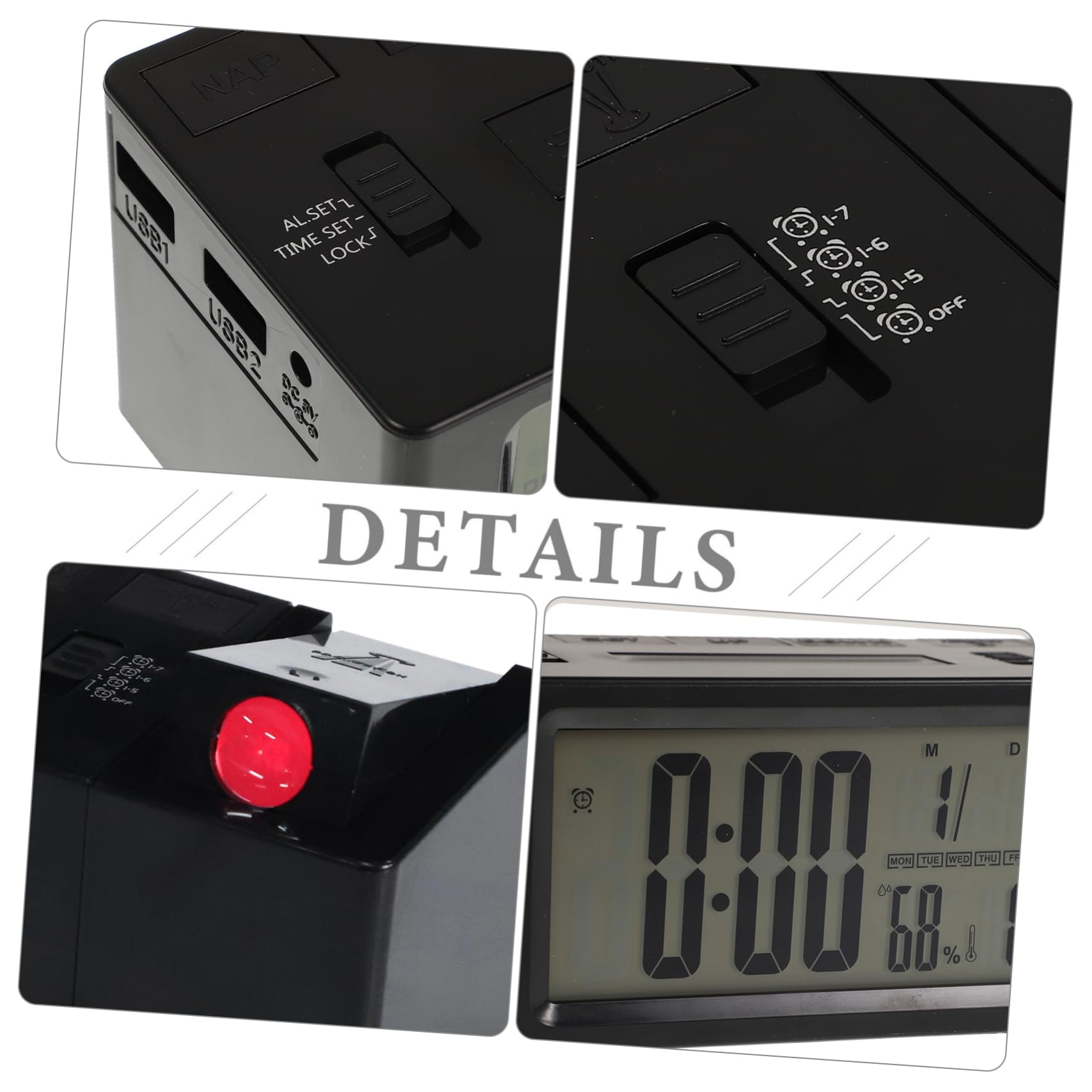 Reloj Despertador Digital Proyección, Pantalla Led, Luz Nocturna y Función Silenciosa, Adecuado para Dormitorio Infantil y Salón