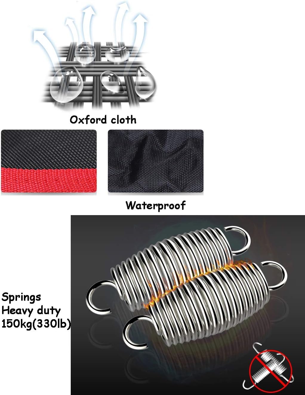 Fitness Trampolin Trampolin-Trainings-Fitness-Trampolin for den Innenbereich/Garten/Workout/Cardio, Trampolin mit überdachtem Maximalgewicht von 200 kg in Rot