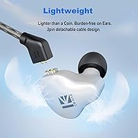 Vista 6 de YINYOO KBEAR KS1 Negro Sin Mic+KBEAR KS1 Blanco con Micrófono HiFi Monitor Auriculares