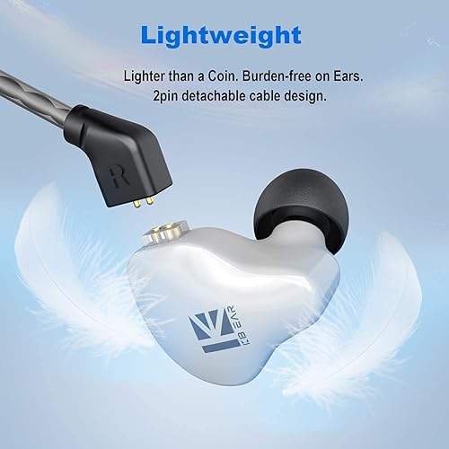 Miniatura 4 de YINYOO KBEAR KS1 - Auriculares con cable con graves, auriculares intrauditivos, sonido nítido, con refuerzo de voces, auriculares con audio de alta