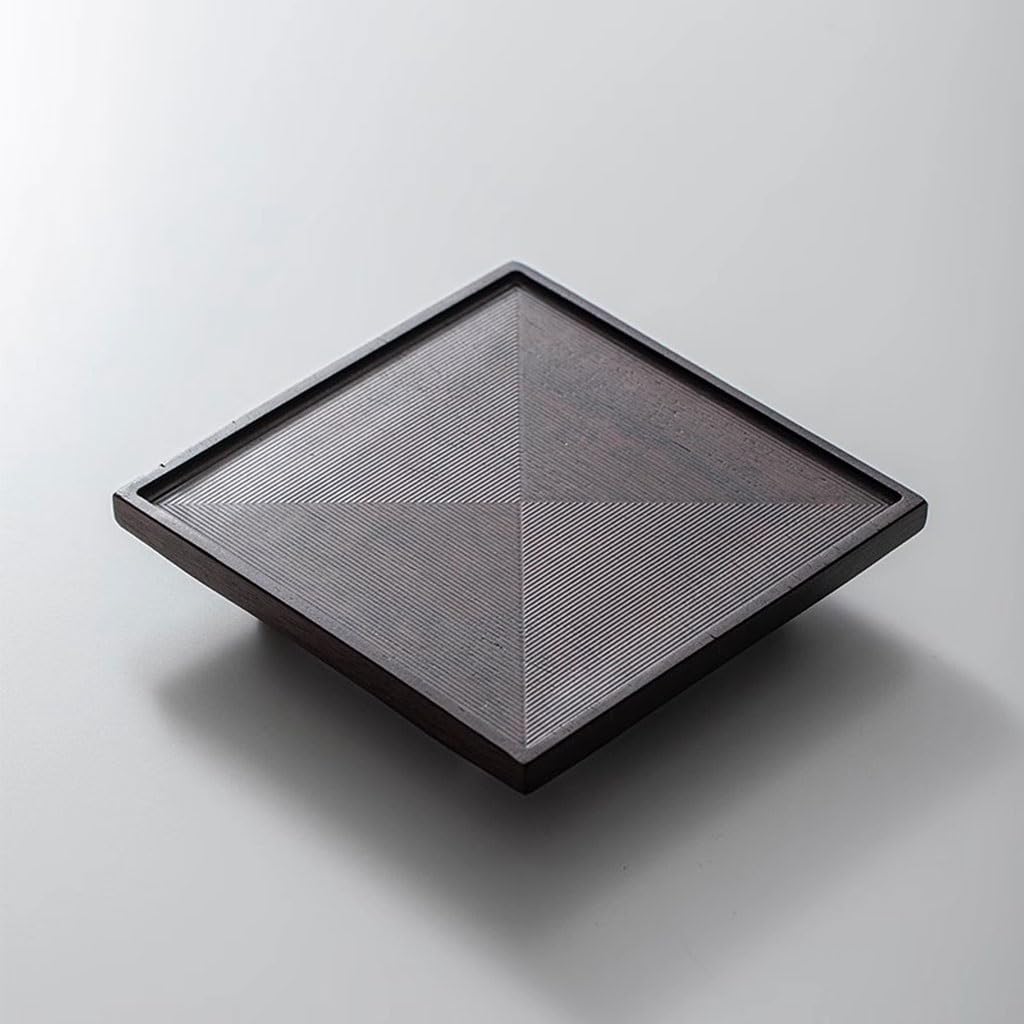 Bandeja Decorativa Moderna: Soporte Cuadrado Chino de Madera Maciza para Tetera, Elegante Bandeja para Servir y Guardar Tazas de té, Ideal para Amantes del té y para la decoración del hogar.