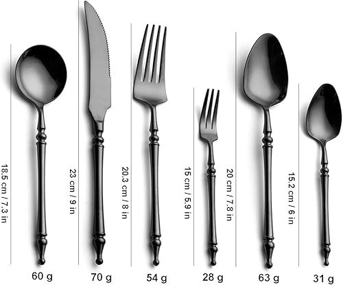 Miniatura 2 de Rose - Juego de cubiertos de acero inoxidable pulido con espejo, 30 piezas, cubiertos de cena, utensilios para comer, tenedor, cuchillo, cuchara,