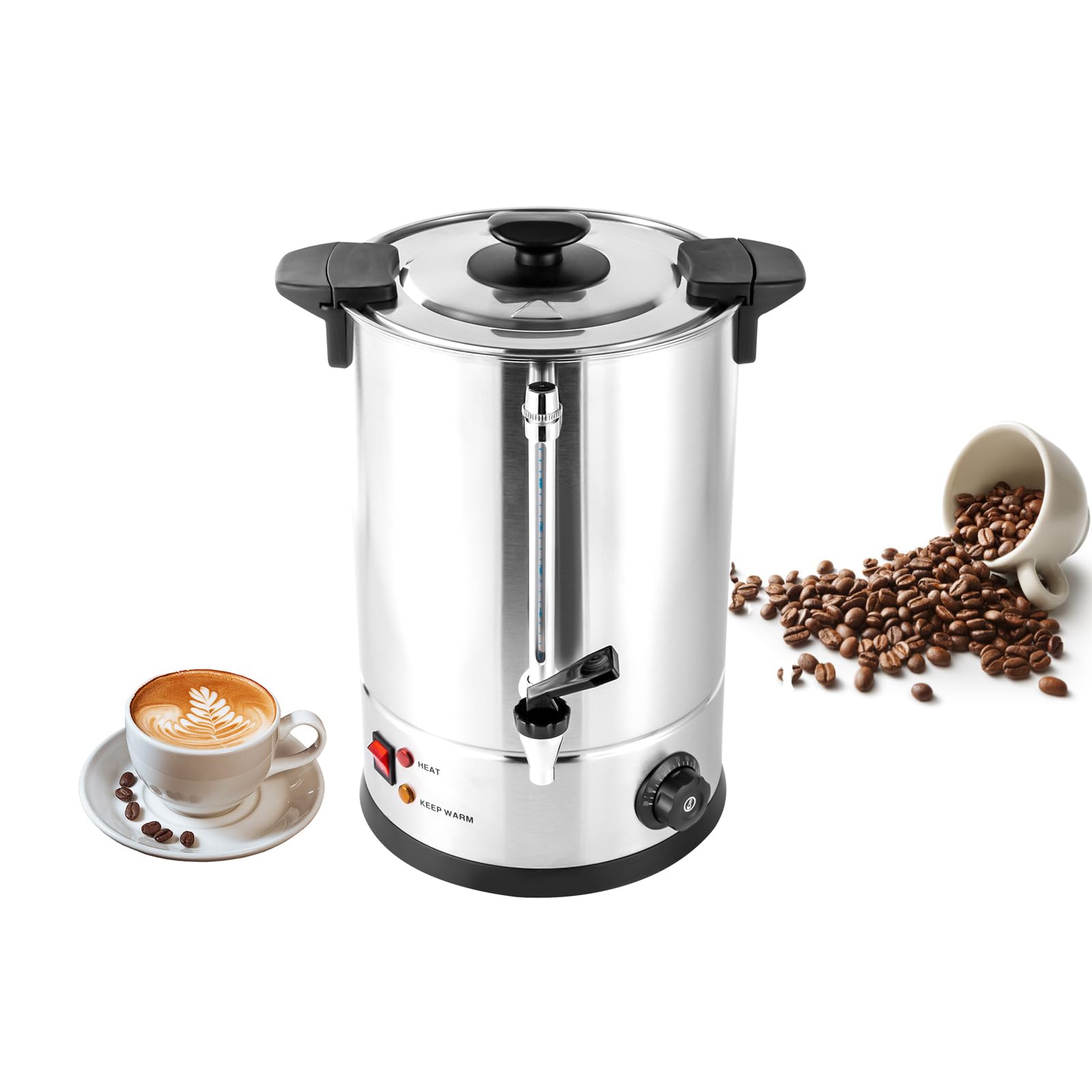 AHULIN Commercial Grade Stainless Steel 12L Coffee Urn Coffee Maker Hot Water Urn,Coffee Percolator with Automatic Temperature Control Hot Water Urn for Home, Party, Office, Wedding