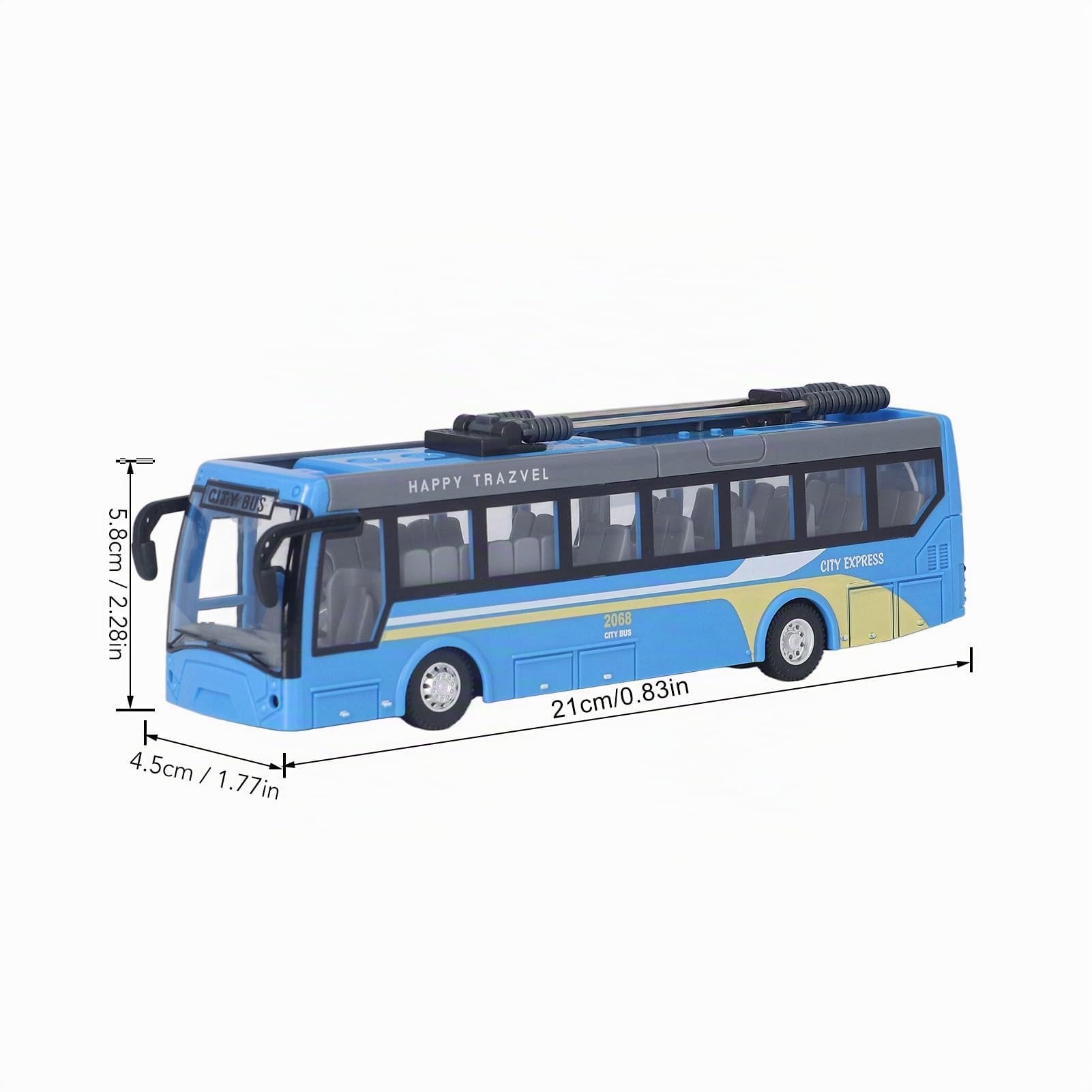 Doppeldecker-Bus-Spielzeug, Ferngesteuerter Schulbus mit Hoher Simulation, Alle Richtungen, Wiederaufladbar für Kinder (Blau)