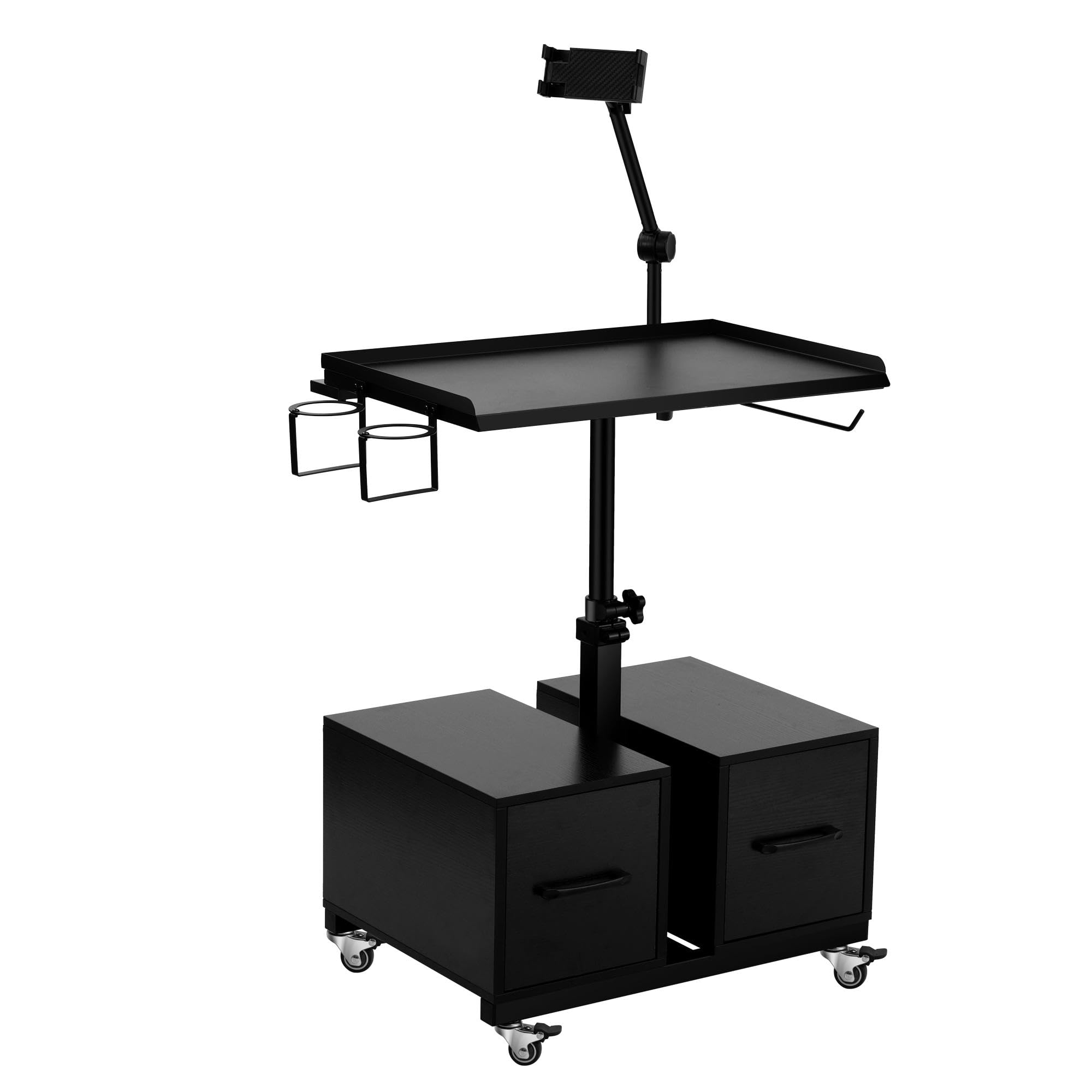POARMEEY Bandeja de salón | Bandeja de tatuaje resistente con ruedas, bandeja rodante de almacenamiento de altura ajustable para estudio de tatuajes