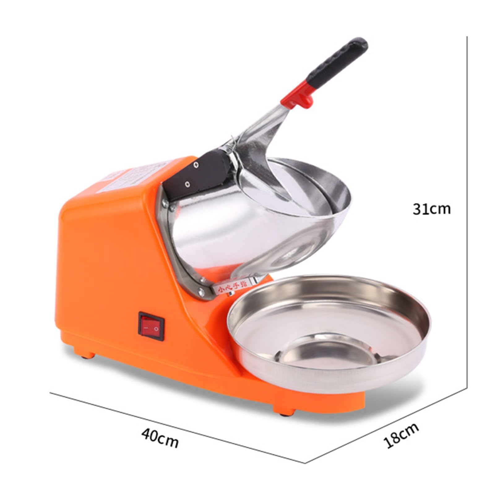 Trituradoras de Hielo eléctricas de 300 W, máquina para Hacer Conos de Nieve de Acero Inoxidable de 2200 RPM con Cabezal de Doble Cuchillo, Salida de 65 kg/h, trituradora de Hielo rápida para
