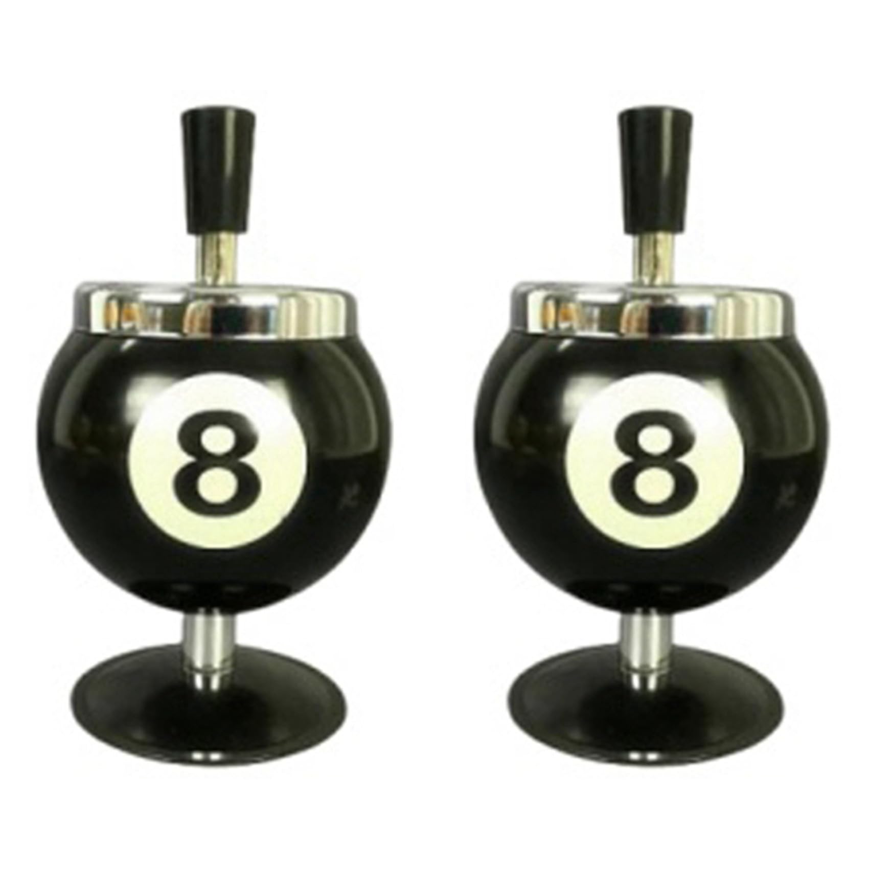 Hndhbfgrt 2X Pool Billiard Ball Design Ashtray Portable Metal Ashtray for Pool House Billiards Ashtray,Black,No. 8