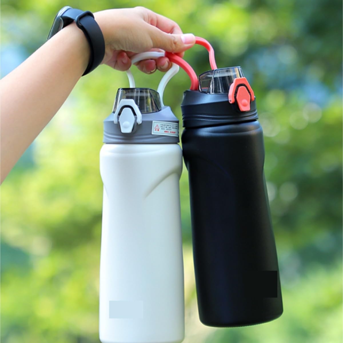 Borraccia Bottiglia d'Acqua Sportiva Portatile for Tazza Termica da Esterno di Grande capacità in Acciaio Inossidabile Water Bottle(Grün)