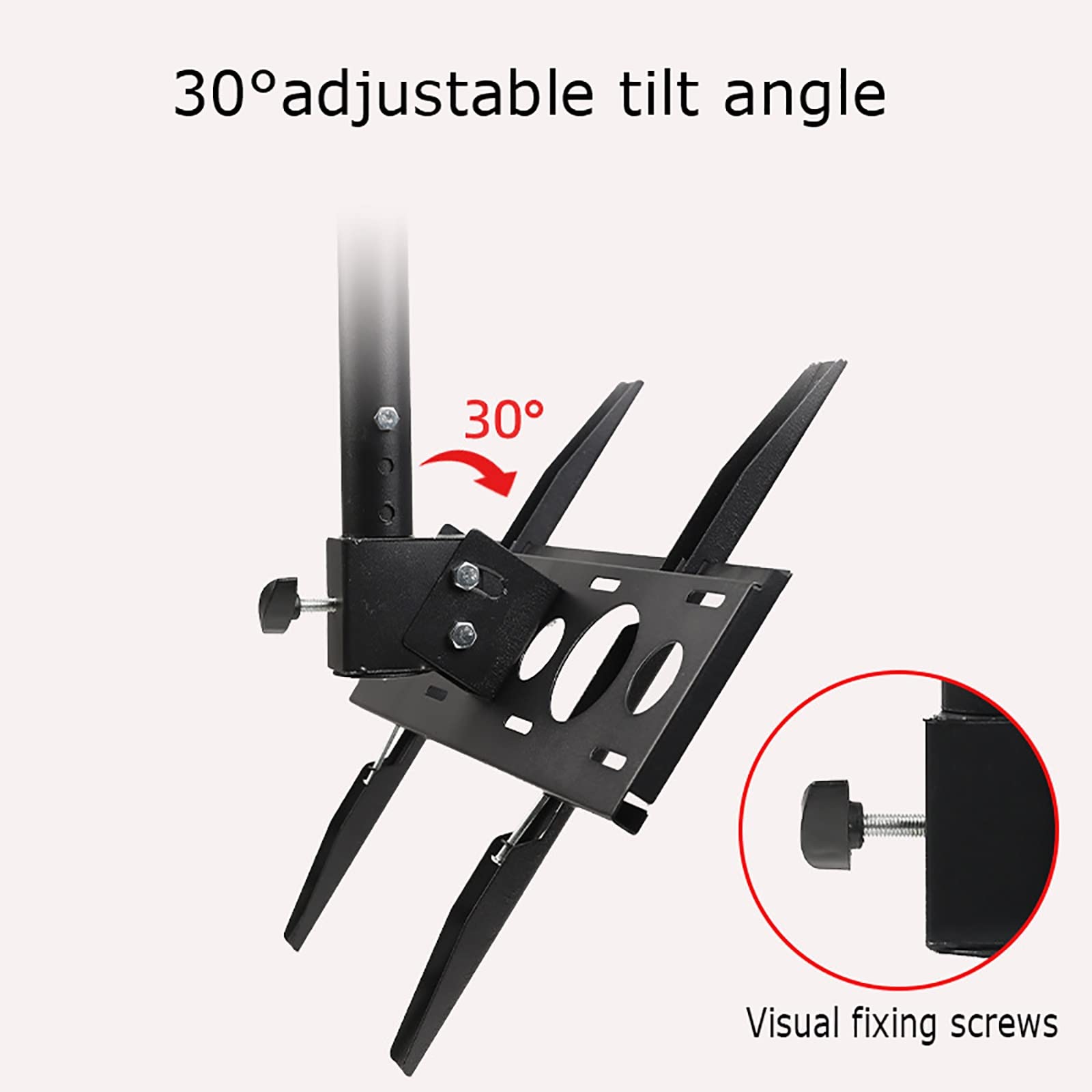 Soporte de techo para TV, soporte telescópico giratorio inclinable, se adapta a la mayoría de televisores de 26 a 65 pulgadas, fijación de tornillo de expansión, soporte de TV VESA máximo de 400 x 400
