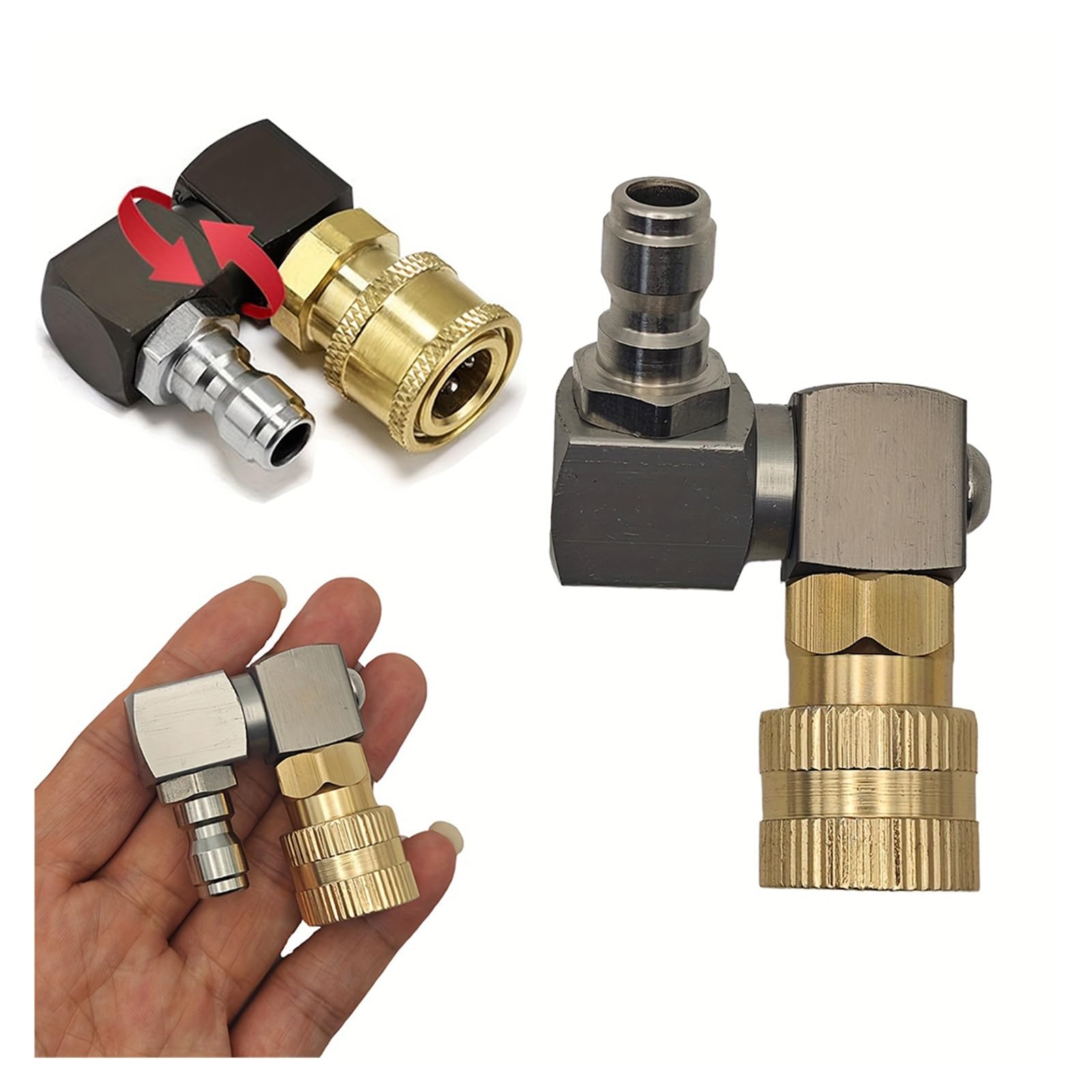 Ugello a getto for pistola idropulitrice rotante a 360°, adattatore a connessione rapida da 1/4".