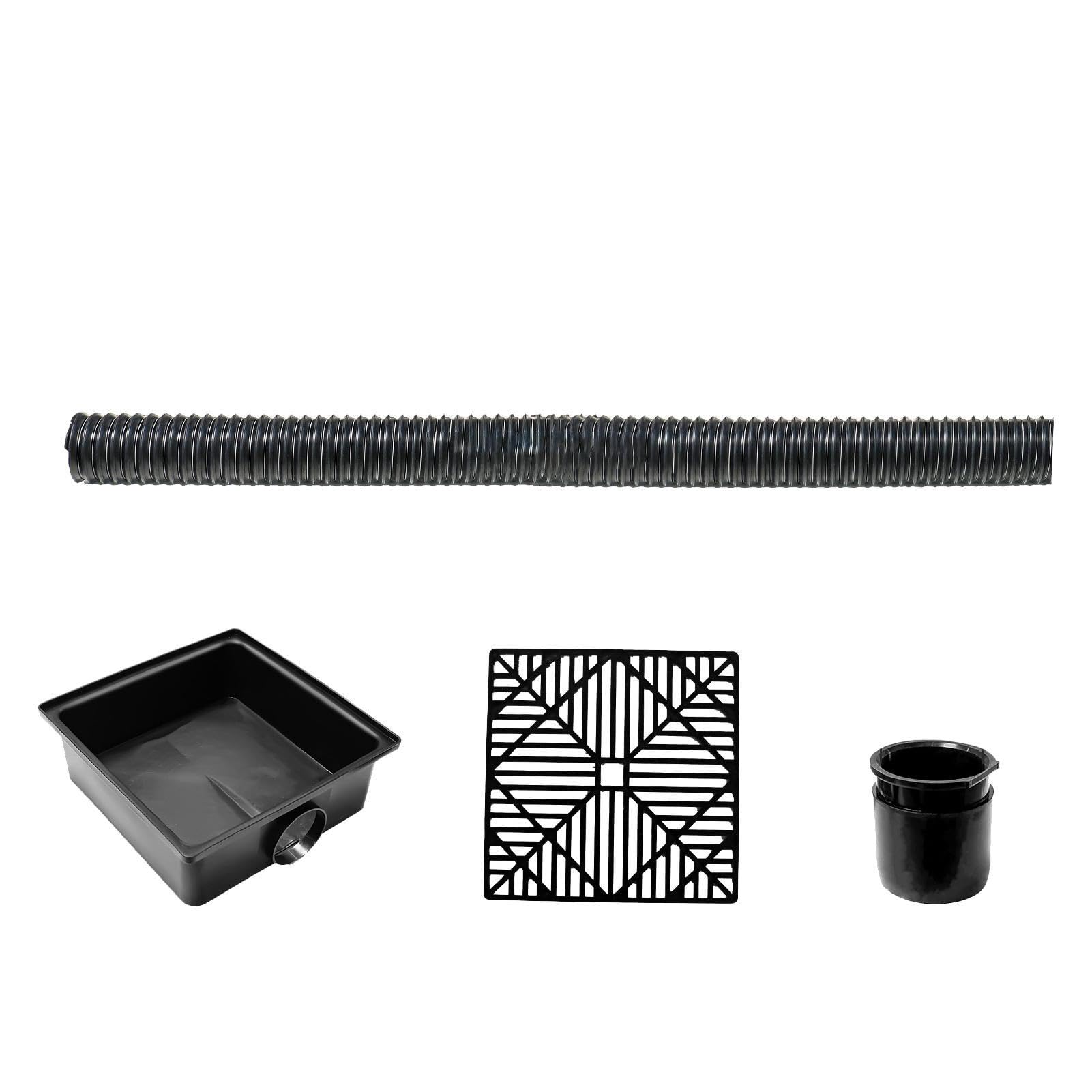 Bassin collecteur de drainage étanche avec rallonge flexible sans creuser pour l'extérieur