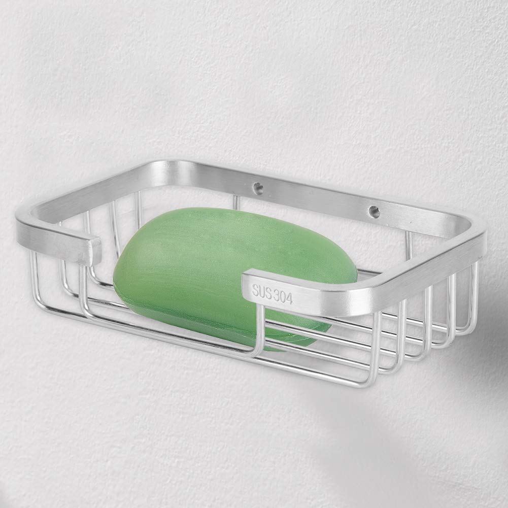 Jelquix Wall-Mounted Soap Container, Stylish 304 Stainless Steel Dish with Drainage Design for Bathroom Organization, Ideal for Homes and Hotels