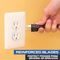 Vista 5 de Iron Forge Cable Paquete de 2 cables de alimentación de 6 pies para TV, computadora o monitor (NEMA 5-15P a C13), cable de alimentación de audio