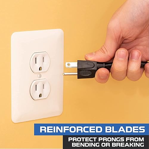 Miniatura 5 de Iron Forge Cable Paquete de 2 cables de alimentación de 6 pies para TV, computadora o monitor (NEMA 5-15P a C13), cable de alimentación de audio y