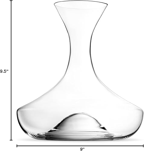 Miniatura 4 de Royalty Art Elegante decantador de cristal y jarra de vino, 60.9 onzas, aireador grande para vinos tintos y blancos, licores y cócteles, diseño