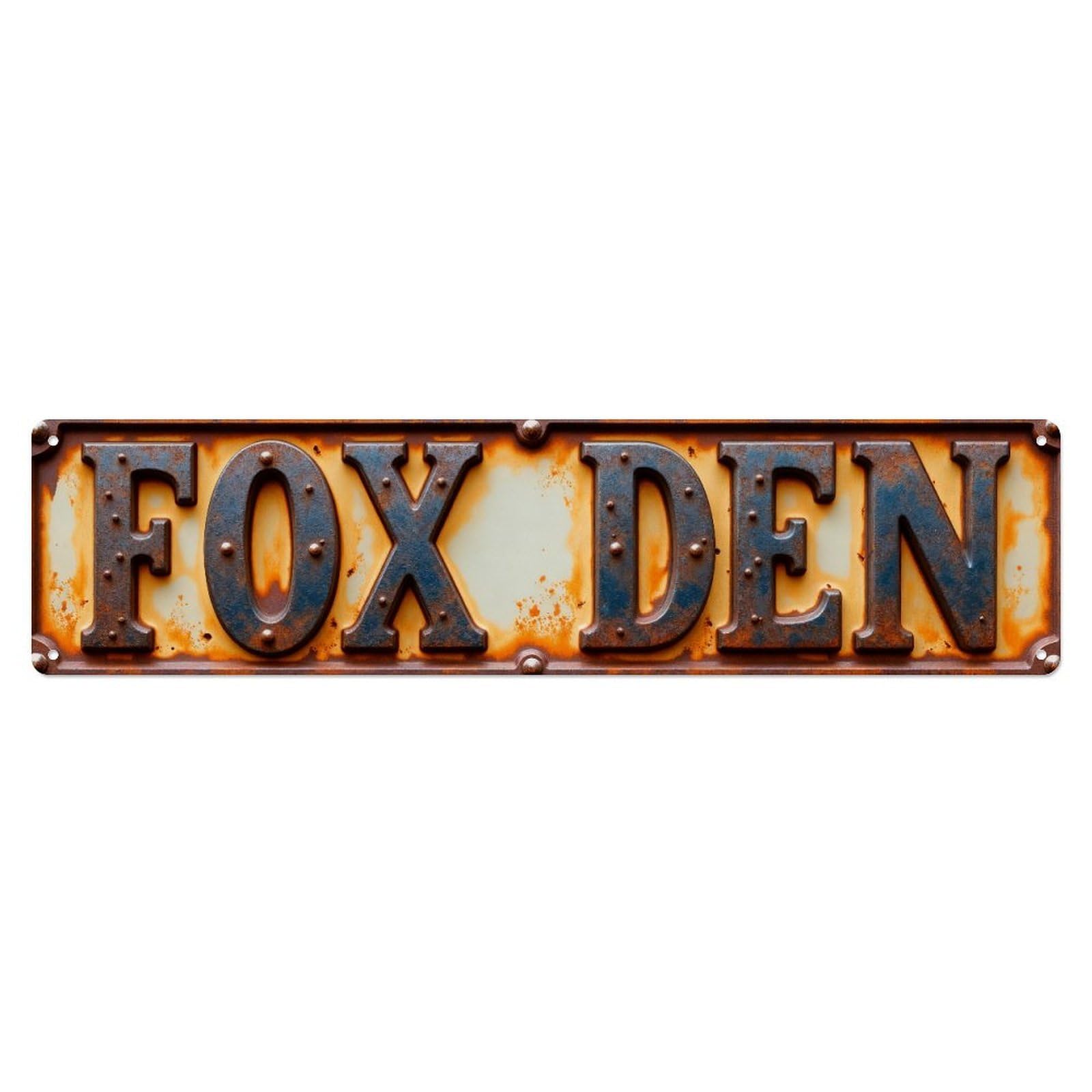 Fox Den Sign Pattern Metal Tin Sign Plaque