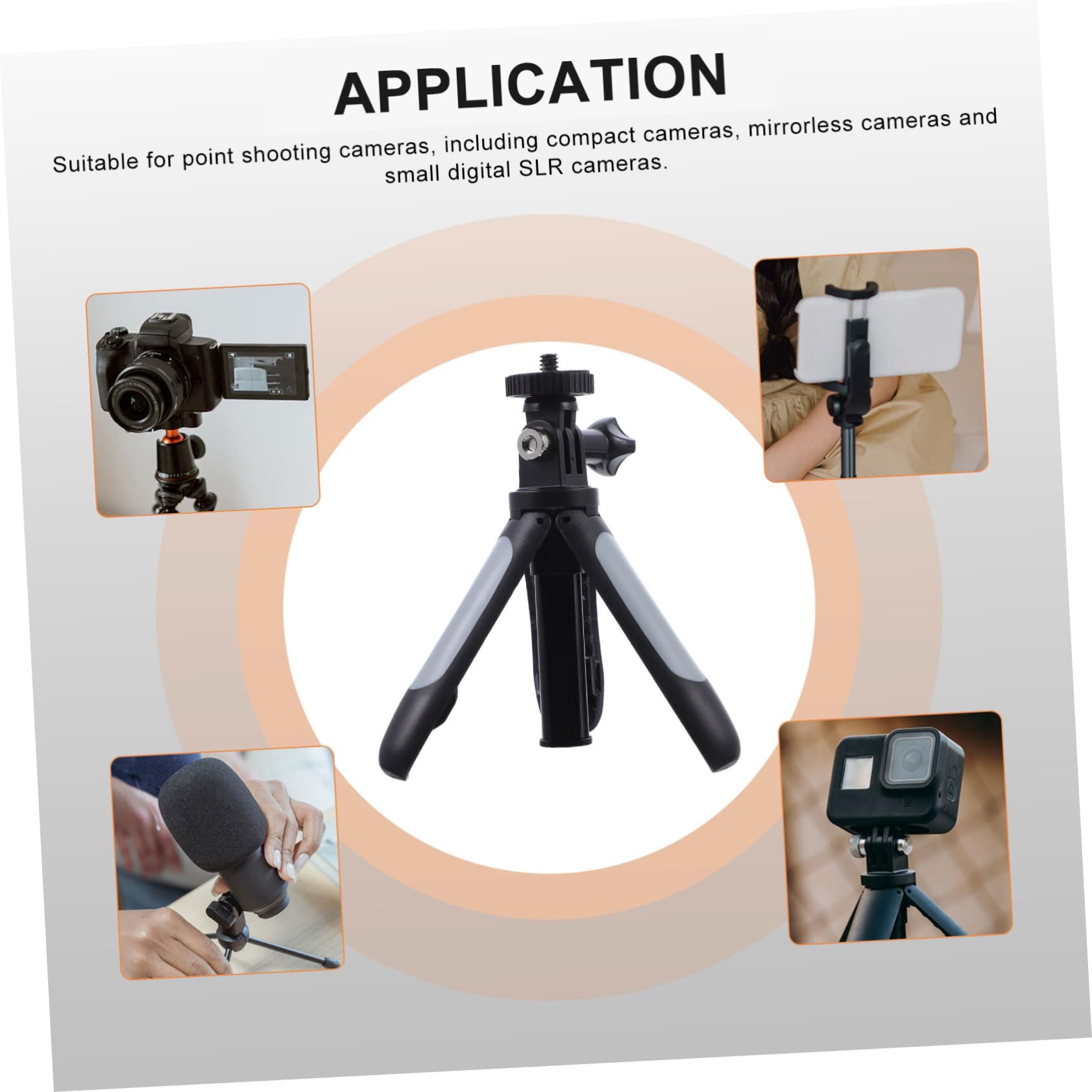 Hemobllo 2pezzi Treppiede Mini Estensibile Acciaio Inossidabile Con Supporto Per Selfie Stick Design Leggero e Portatile Antiscivolo Per Fotografia Viaggio