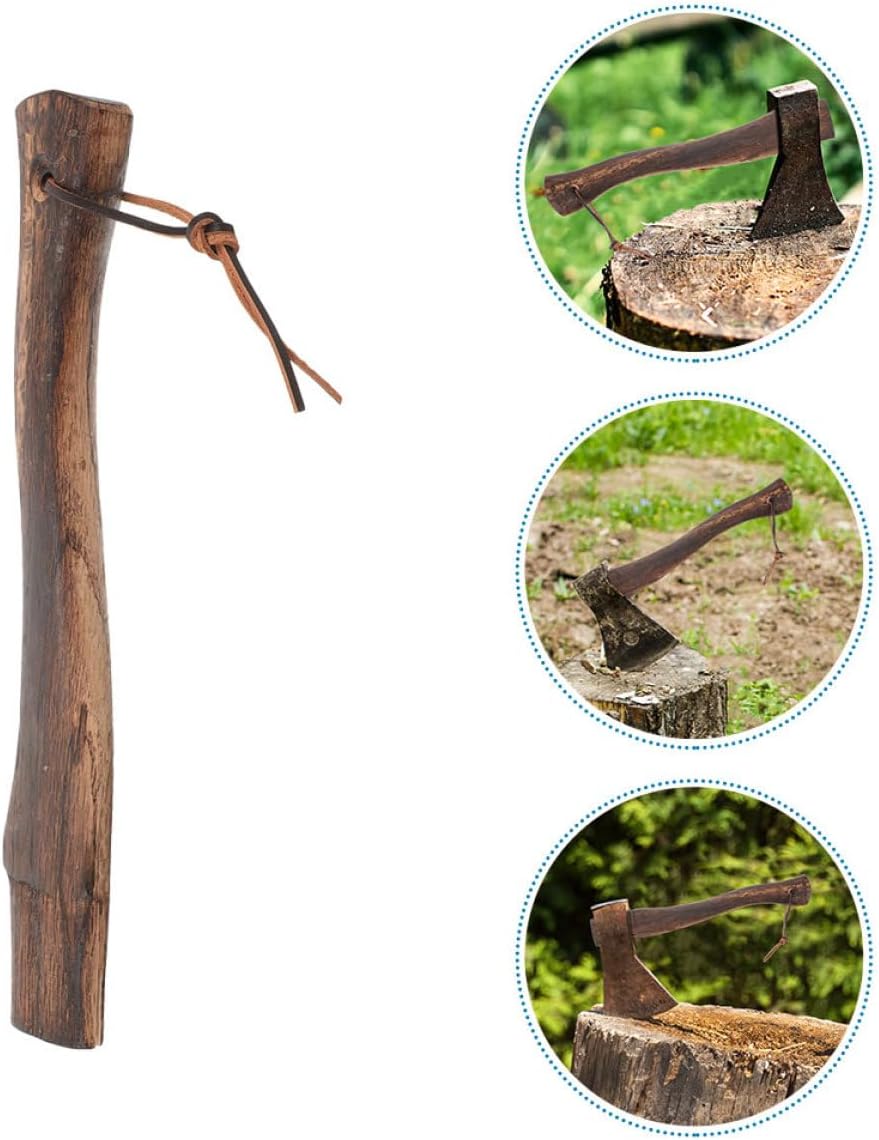 2pcs Wooden Axe Handle Replacements with Non-Skid Grip, 33Cm Short Hatchet Handles for Wood Chopping and Outdoor Gardening Tools