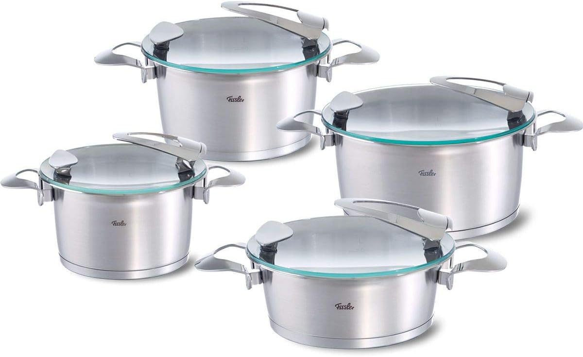 Fissler Pot Set solea - 4-piece, high-quality cooking pot set with practical functions & glass lids - 016-120-04-000/0