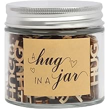 Hugs in a Jar, Hugs Wooden Cutouts Letter Piece, Jar(8oz) of Hugs Gift for Valentine's Day,Anniversary,Chrismas,Holiday,Birthday,Mother's Day,Father's Day. (Hugs in a jar)