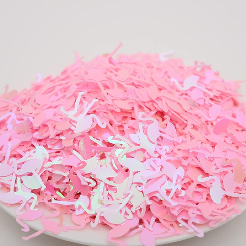2000 Pieces Flamingo Party Glitter PVC Confetti for Handicrafts, Card DIY, Engagement Wedding Bridal Shower Birthday Valentines Party Decorations (Pink)