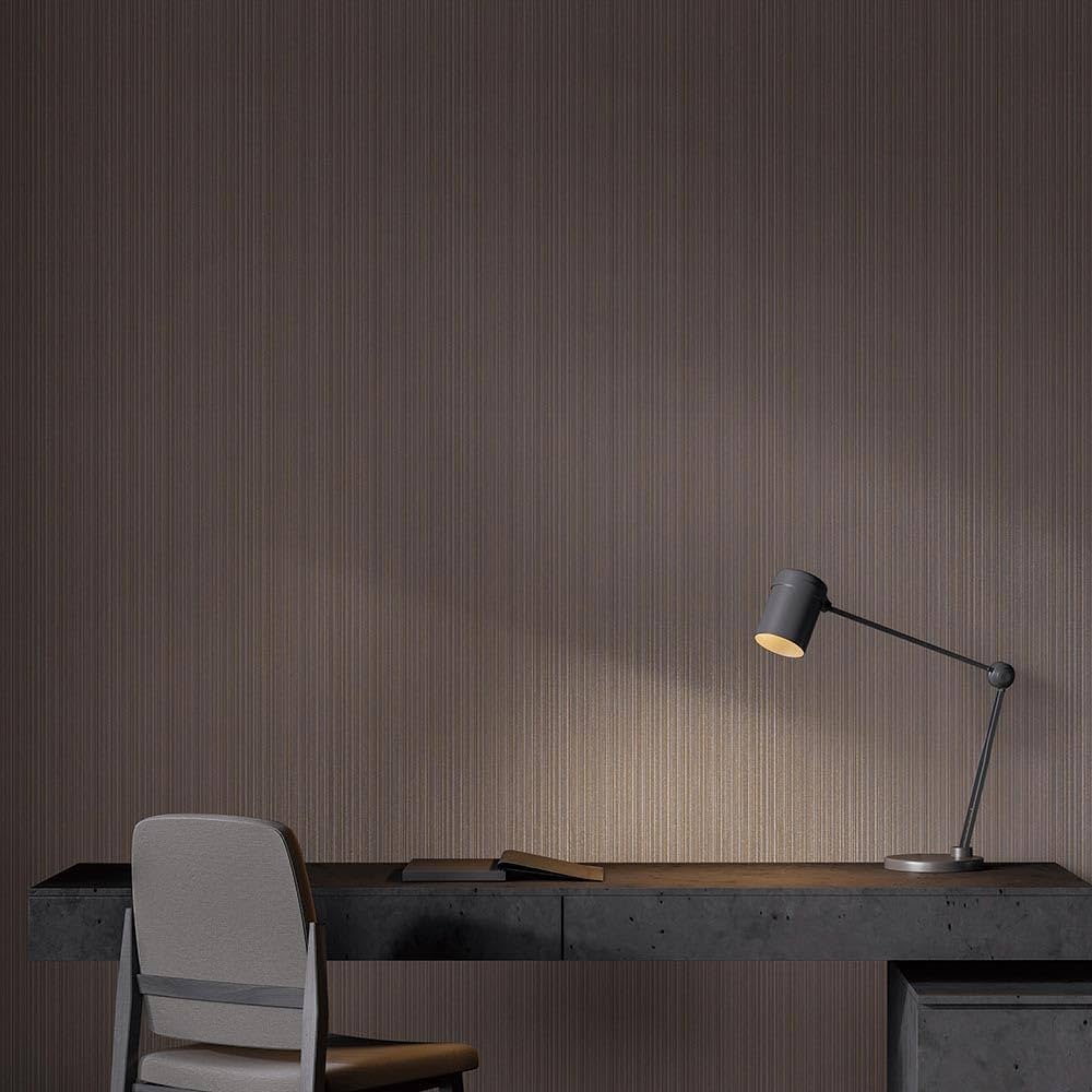 Amazon | 壁紙屋本舗 壁紙 のりなし ストライプ ブラウン 茶色