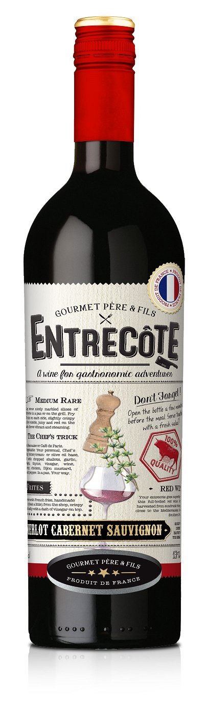 ENTRECOTE Steak Wein Rotwein Merlot Cabernet Sauvignon Syrah 6 x 0,75L