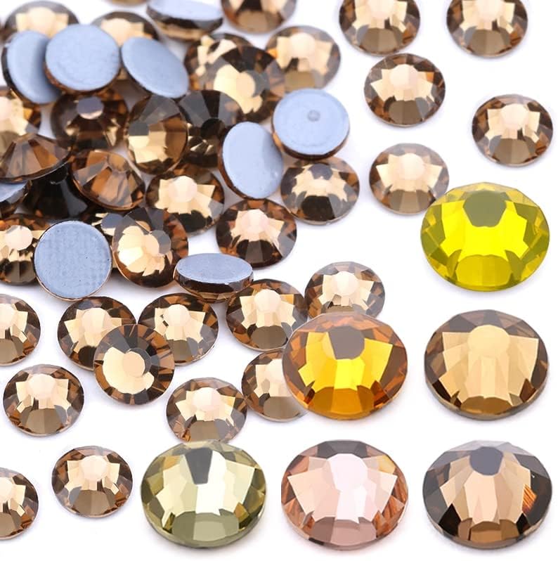 Yellow Series Crystal Hotfix Rhinestones Flatback Crystal Hot Fix Stones Strass Glitter for Needlework Clothes